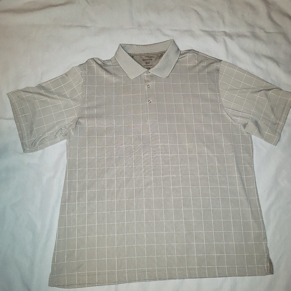 George 2XL (50 - 52) Men's Tan 3 Button Neck Short Sleeve Polo Shirt